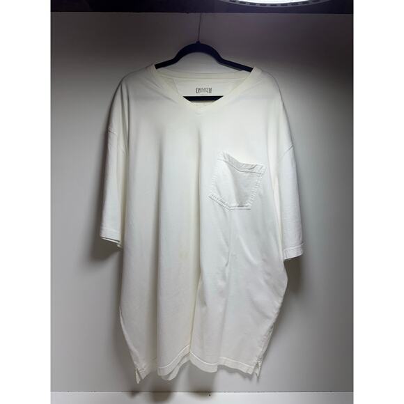 Duluth Trading Co Men’s Longtail Short Sleeve 3XL V Neck T Shirt White Cotton - Picture 2 of 6